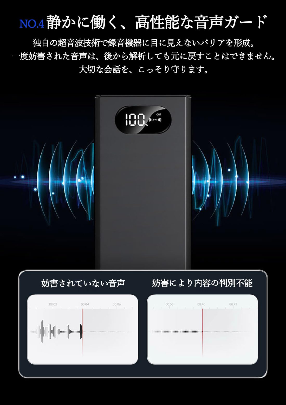 盗聴妨害機 超音波 盗聴防止 電磁場攻撃 360度干渉可能 干渉直径最大6m Amazon.co.jp: 盗聴妨害機 【2023年上陸版】 盗聴妨害器 盗聴